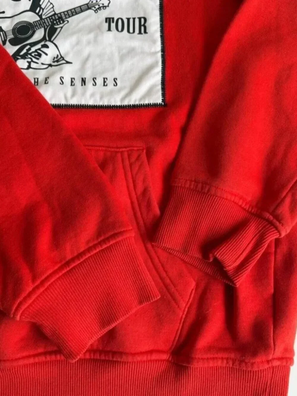 True Religion Red “Lava” Hoodie Pullover Logo Sweatshirt